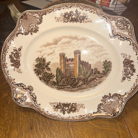 Vintage Johnson Bros-Old Britain Castle - Stafford Castle Art Decorative Platter - Picture 1 of 5